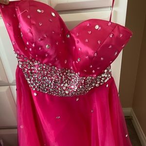 pink jeweled sweet sixteen/formal dress